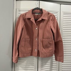 Pink Crop Denim Jacket from Topshop